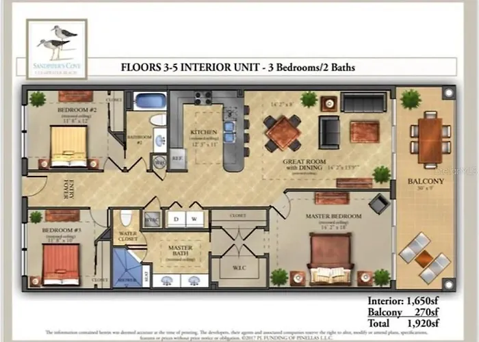Apartment Waterfront -3br - 2kings -pool Balcony - *